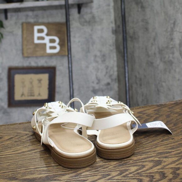 NWT Universal Thread Winnie Wide Width Studded Fisherman Sandals Off White 11W - Picture 8 of 10